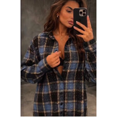 Стильна жіноча трендова сорочка з камінням оптом р.3XL-6XL Китай