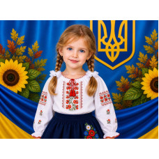 Вишиванка для дівчинки поплін оптом р.98-116 Україна