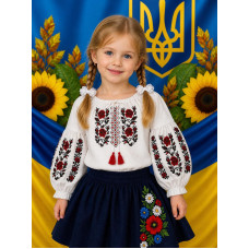 Вишиванка для дівчинки льон оптом р.98-116 Україна