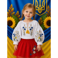 Вышиванка для девочки поплин оптом р.98-116 Украина