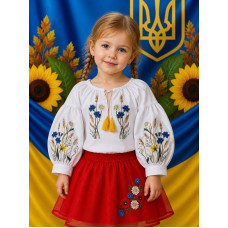 Вишиванка для дівчинки поплін оптом р.98-116 Україна