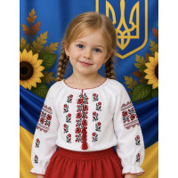 Вишиванка для дівчинки поплін оптом р.98-116 Україна