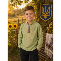 Сорочка-вишиванка для хлопчика льон оптом р.7–12 р. Україна