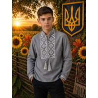 Сорочка-вишиванка для хлопчика льон оптом р.98–140 р. Україна