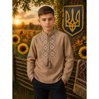 Сорочка-вишиванка для хлопчика льон оптом р.146-164 Україна