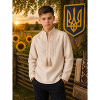 Сорочка-вишиванка для хлопчика льон оптом р.146-164 Україна