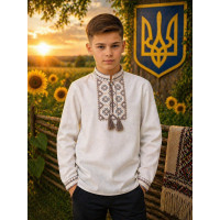 Сорочка-вишиванка для хлопчика льон оптом р.146-164 Україна
