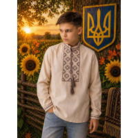 Сорочка-вишиванка для хлопчика льон оптом р.98–140 р. Україна