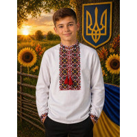 Сорочка-вишиванка для хлопчика поплін оптом р.6-12 Україна