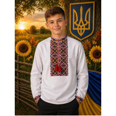 Сорочка-вишиванка для хлопчика поплін оптом р.6-12 Україна