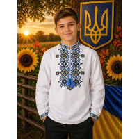 Сорочка-вишиванка для хлопчика поплін оптом р.6-12 Україна