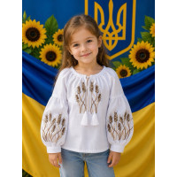 Вишиванка для дівчинки поплін оптом р.98-116 Україна