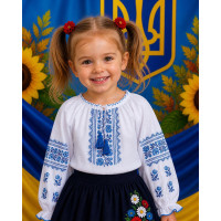 Вишиванка для дівчинки поплін оптом р.98-116 Україна