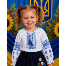 Вишиванка для дівчинки поплін оптом р.98-116 Україна