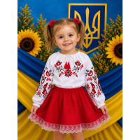 Вишиванка для дівчинки поплін оптом р.98-116 Україна