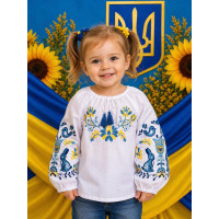 Вишиванка для дівчинки поплін оптом р.98-116 Україна