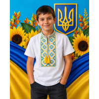 Сорочка-вишиванка для хлопчика кулір оптом р.98–164 р. Україна