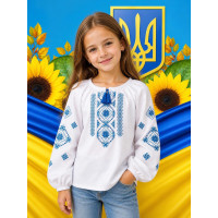 Вишиванка для дівчинки поплін оптом р.122-146 Україна