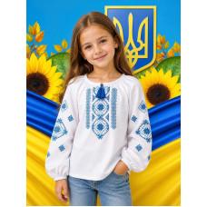 Вишиванка для дівчинки поплін оптом р.122-146 Україна