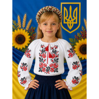 Вишиванка для дівчинки поплін оптом р.122-146 Україна