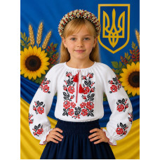 Вишиванка для дівчинки поплін оптом р.122-146 Україна