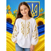 Вишиванка для дівчинки поплін оптом р.122-146 Україна