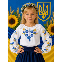 Вишиванка для дівчинки поплін оптом р.122-146 Україна