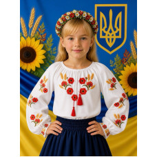 Вишиванка для дівчинки поплін оптом р.122-146 Україна