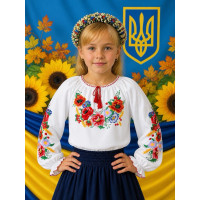 Вишиванка для дівчинки поплін оптом р.122-146 Україна