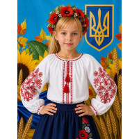 Вишиванка для дівчинки поплін оптом р.122-146 Україна