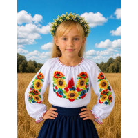 Вишиванка для дівчинки поплін оптом р.122-146 Україна
