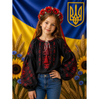 Вишиванка для дівчинки льон оптом р.122-146 Україна