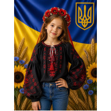 Вишиванка для дівчинки льон оптом р.122-146 Україна
