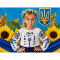 Вишиванка для дівчинки поплін оптом р.122-146 Україна