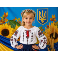 Вишиванка для дівчинки поплін оптом р.122-146 Україна