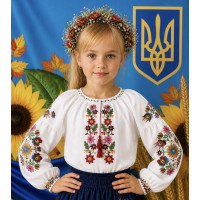 Вишиванка для дівчинки поплін оптом р.122-146 Україна
