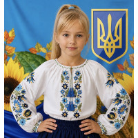 Вишиванка для дівчинки поплін оптом р.122-146 Україна