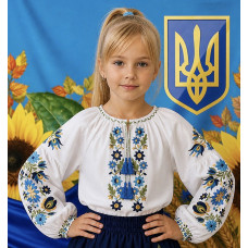 Вишиванка для дівчинки поплін оптом р.122-146 Україна