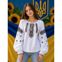 Вышиванка для девочки лён оптом р.152-170 Украина