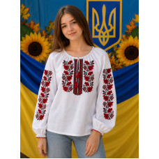 Вишиванка для дівчинки поплін оптом р.152-170 Україна