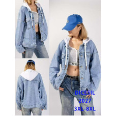 Жіноча джинсова куртка батал оптом р.3XL-8XL Китай