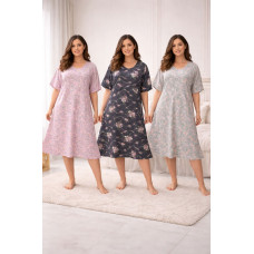 Нічна сорочка жіноча бамбук оптом р.2XL-4XL Китай