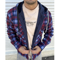 Тепла чоловіча сорочка з капюшоном на флісі оптом р.XL-5XL Туреччина