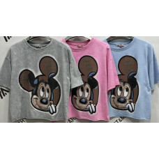 Футболка жіноча Disney укорочена оптом р.oversize Китай